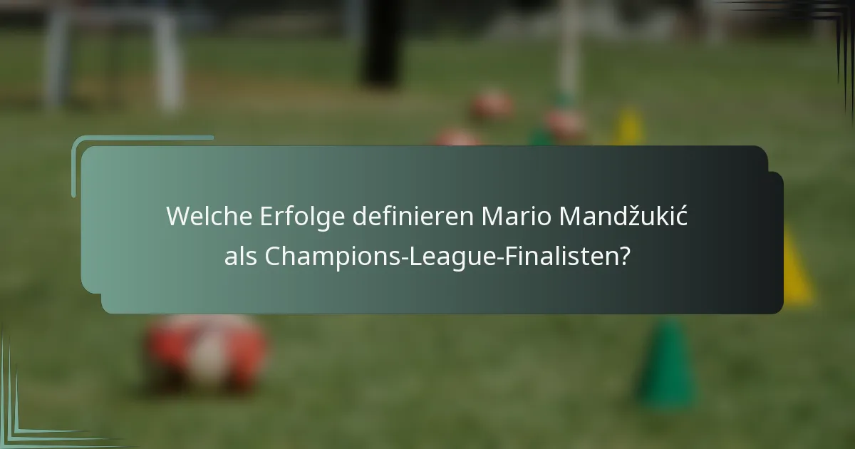 Welche Erfolge definieren Mario Mandžukić als Champions-League-Finalisten?