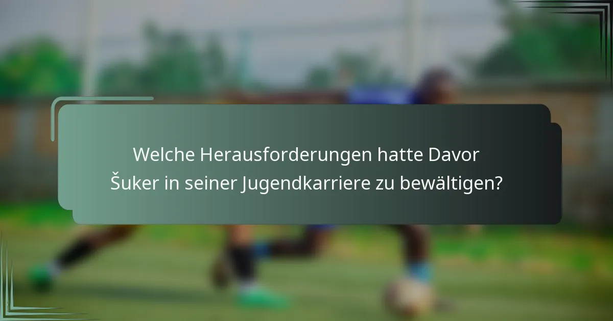 Welche Herausforderungen hatte Davor Šuker in seiner Jugendkarriere zu bewältigen?