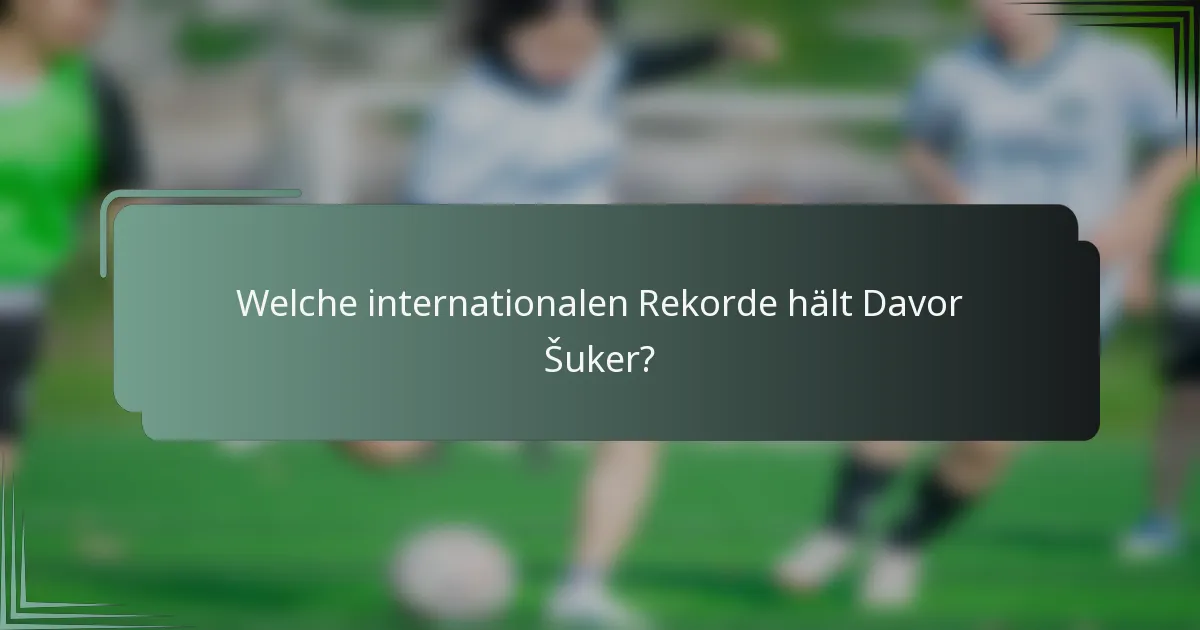 Welche internationalen Rekorde hält Davor Šuker?