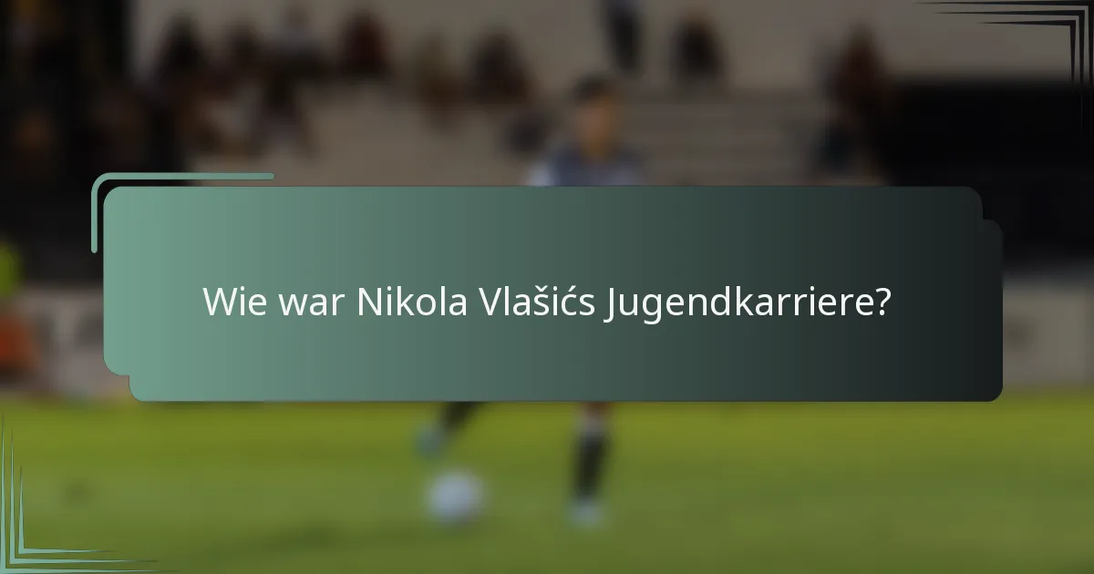 Wie war Nikola Vlašićs Jugendkarriere?